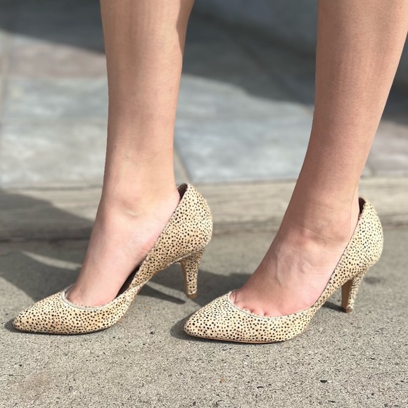 Loeffler Randall 6B Calf Hair Leopard Print Pumps – Leather Sole - Picture 1 of 8
